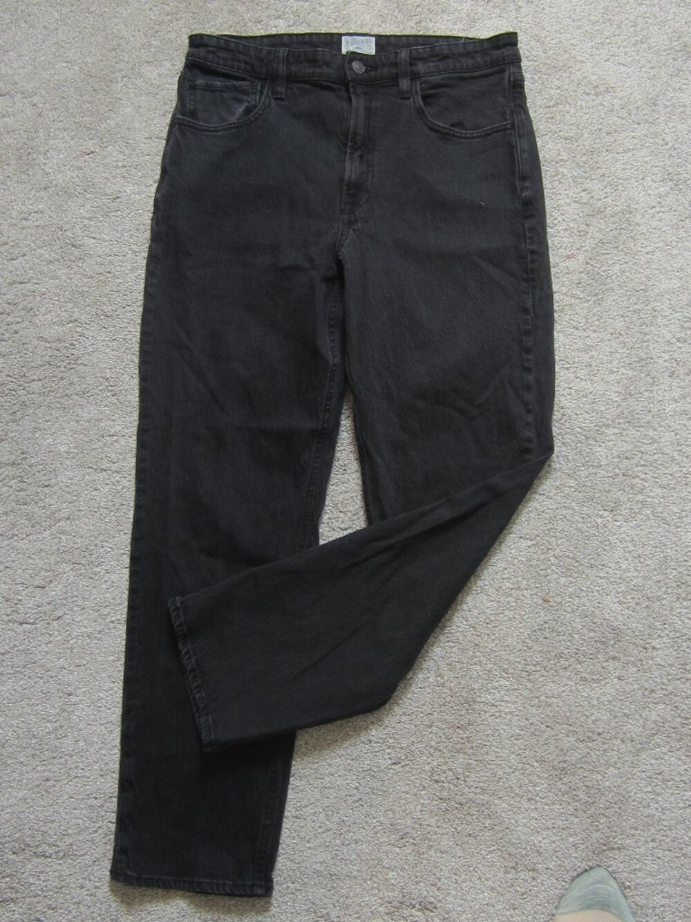 Faherty Ladies Straight Leg Dark Charcoal Grey Jeans Sz 31